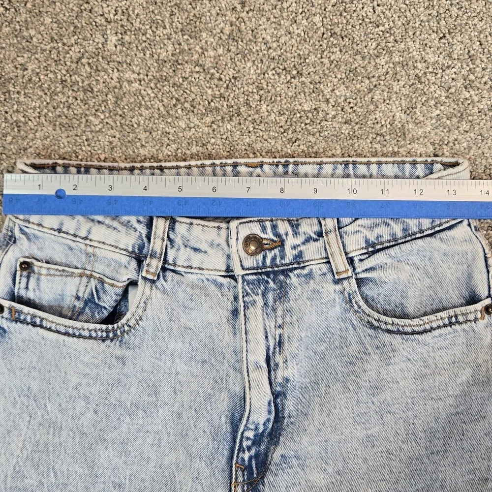 ZARA 90's Style Acid Wash Mom Jeans US 6 Light Wash High Rise Blue Women's